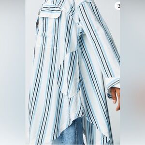 We The Free Blue and White Striped Tunic